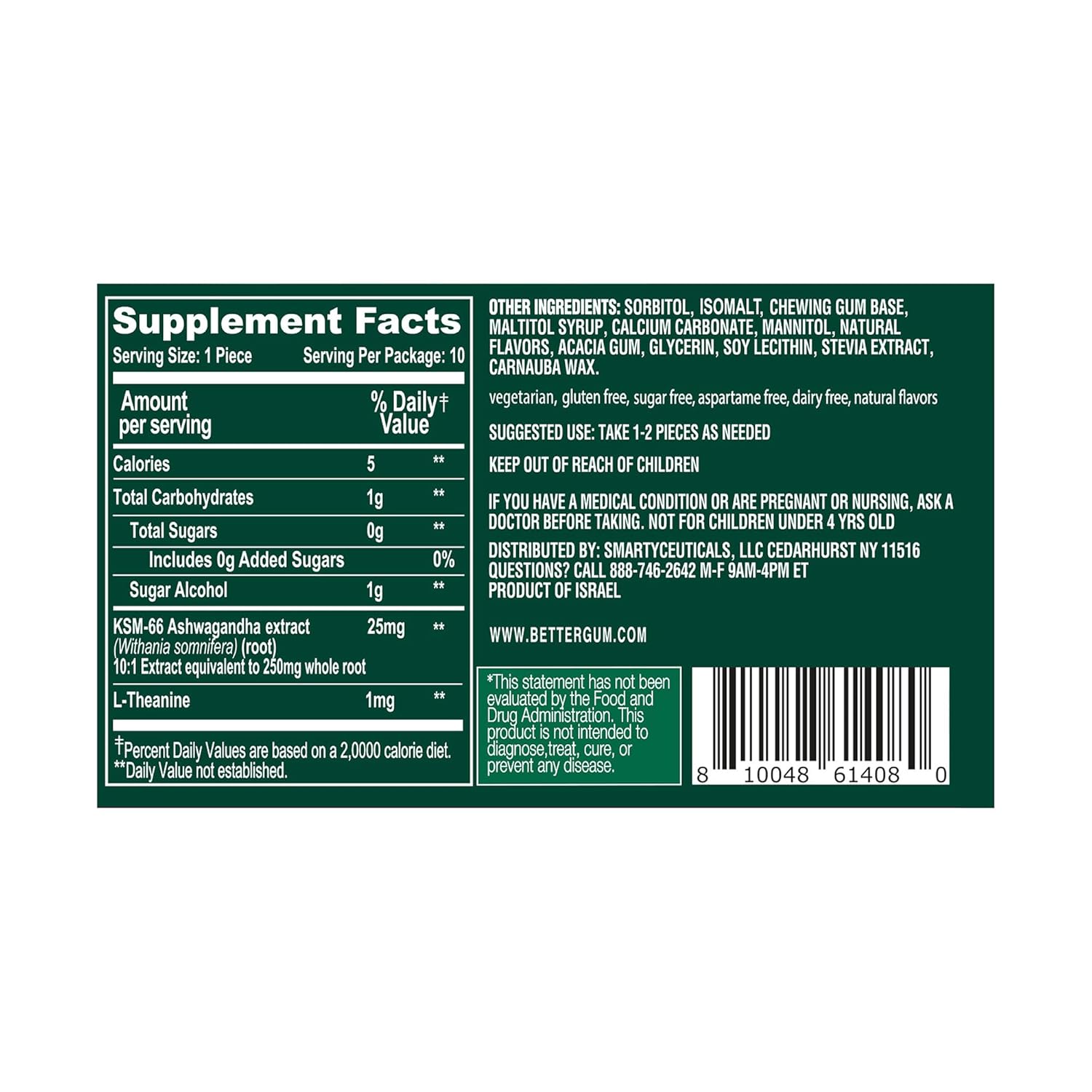 AshwaGum Focus Gum Mint 