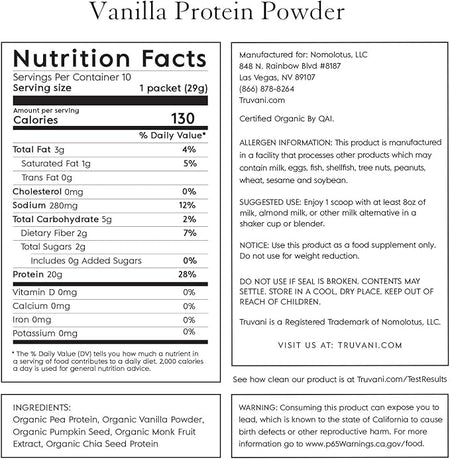 Truvani Protein - Vanilla Plant Protein 1oz