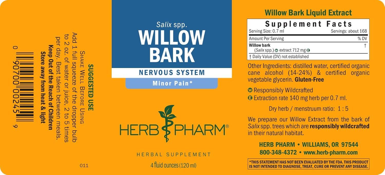 Herb Pharm Willow Bark 4oz