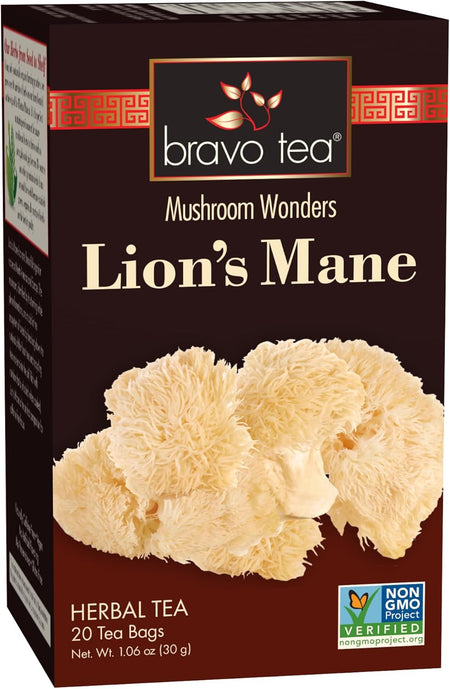 Front Label Bravo Tea Lions Mane 20bg | Healthway