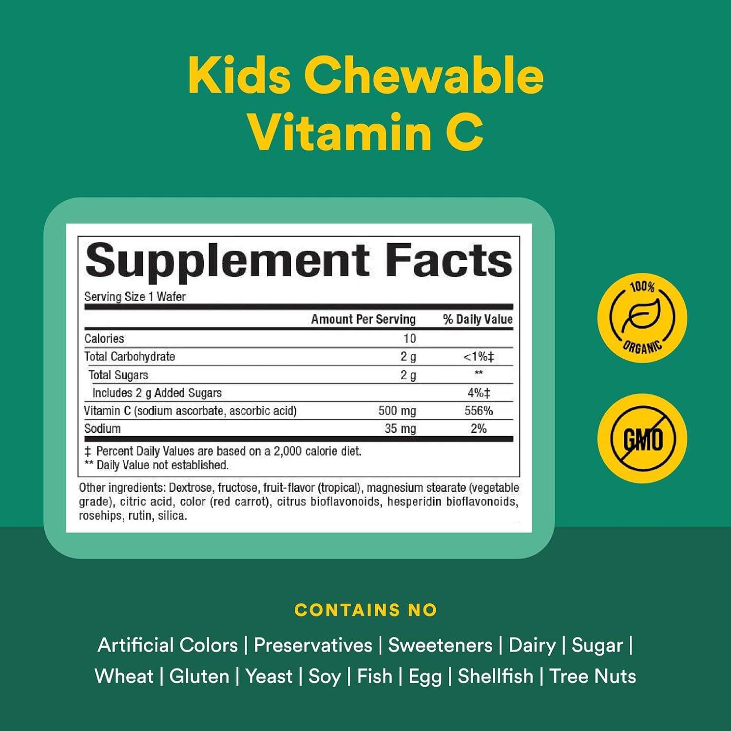 Natural Factors Vitamin C 500mg Tropical 90ch