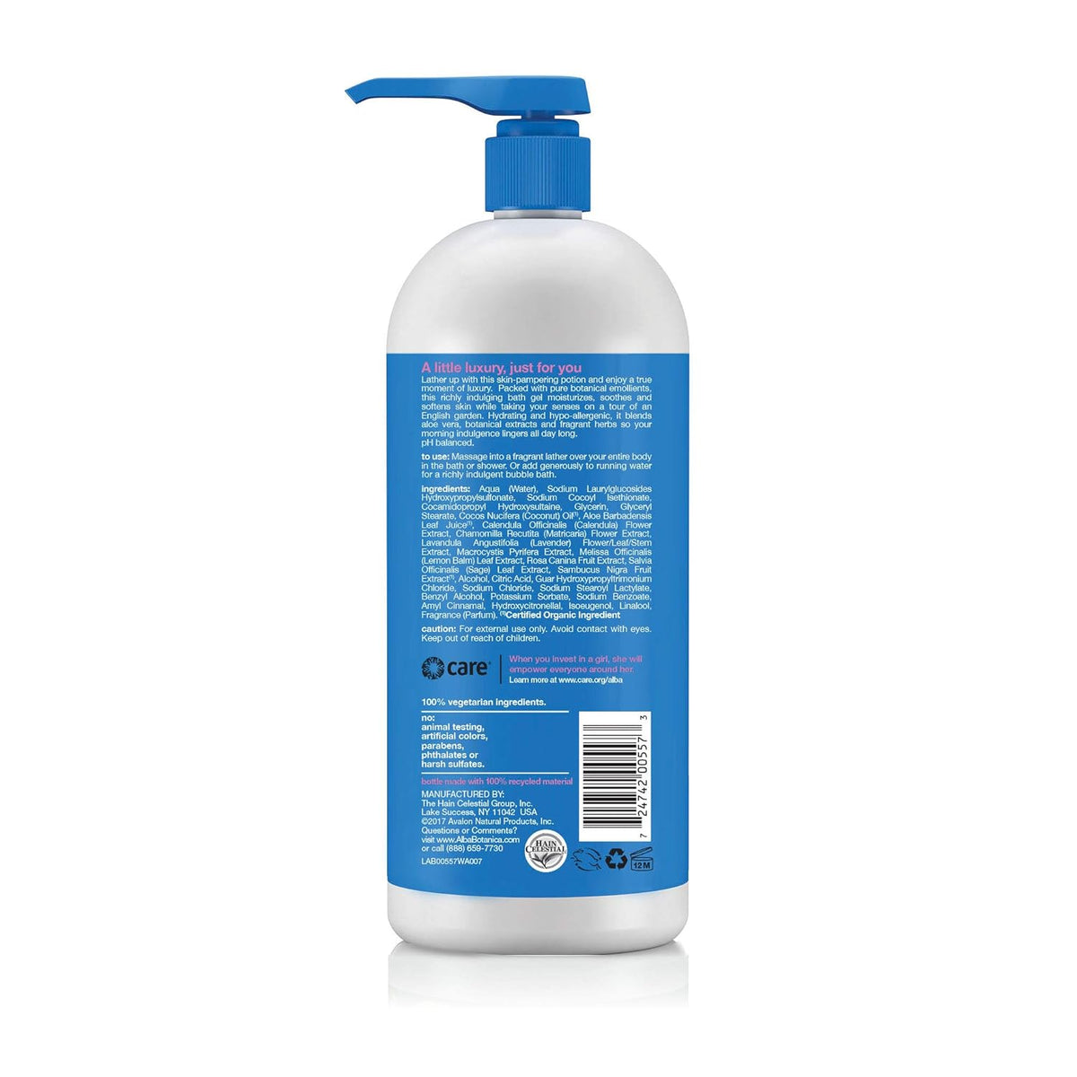 Back Label Alba Emollient Bath Gel Tuberose 32oz | Healthway