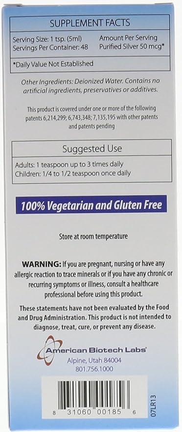 Back Label ABLabs SilverBiotic 8oz | Healthway