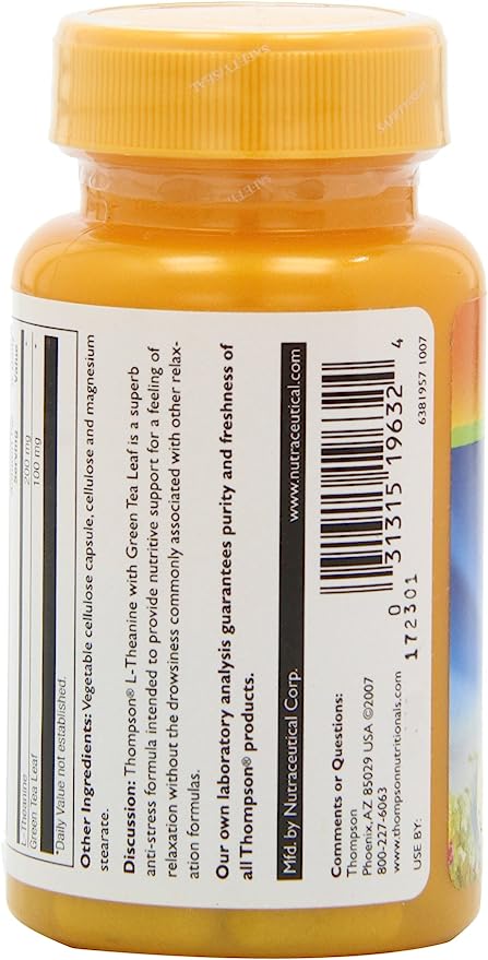 Thompson L-Theanine 200mg 30ct-[HealthWay]