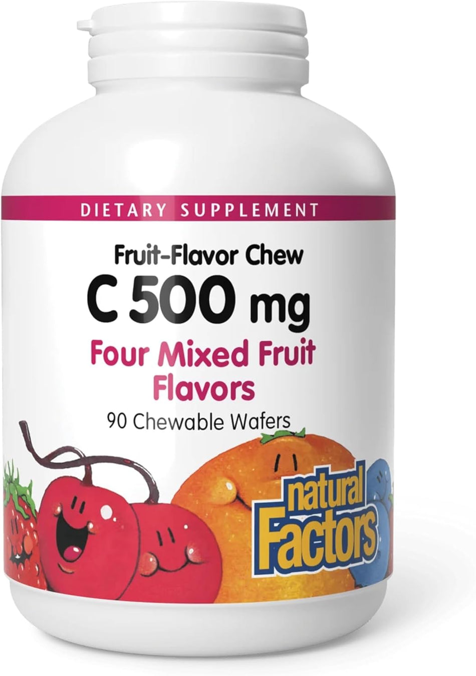 Natural Factors Vitamin C 500mg Mixed Fruit 90ch