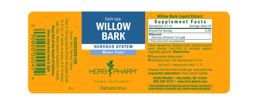 Herb Pharm Willow Bark 1oz-[HealthWay]
