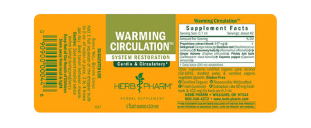 Herb Pharm Warming Circulation Tonic 1oz-[HealthWay]