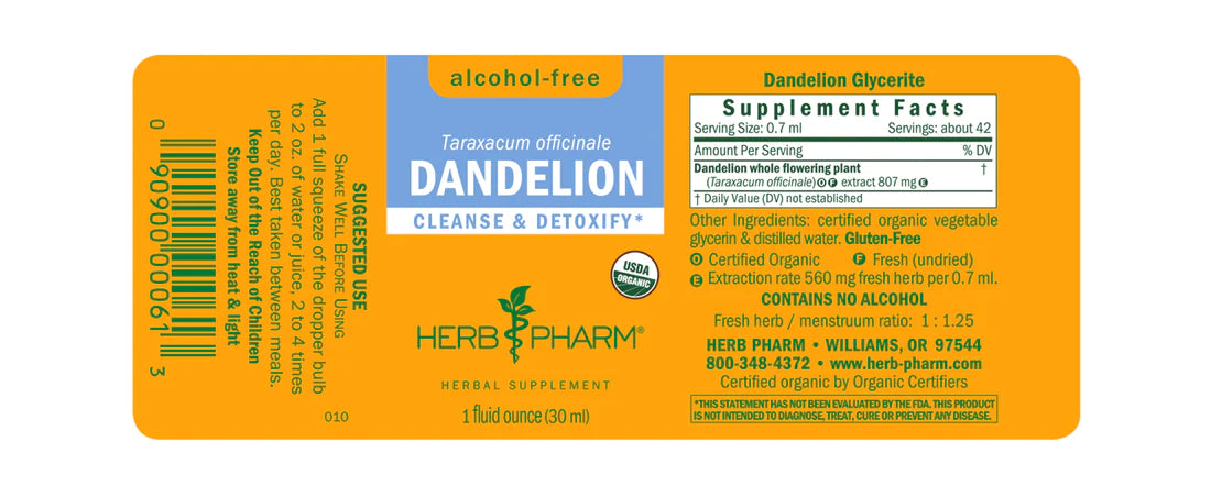 Herb Pharm Dandelion AF 4oz