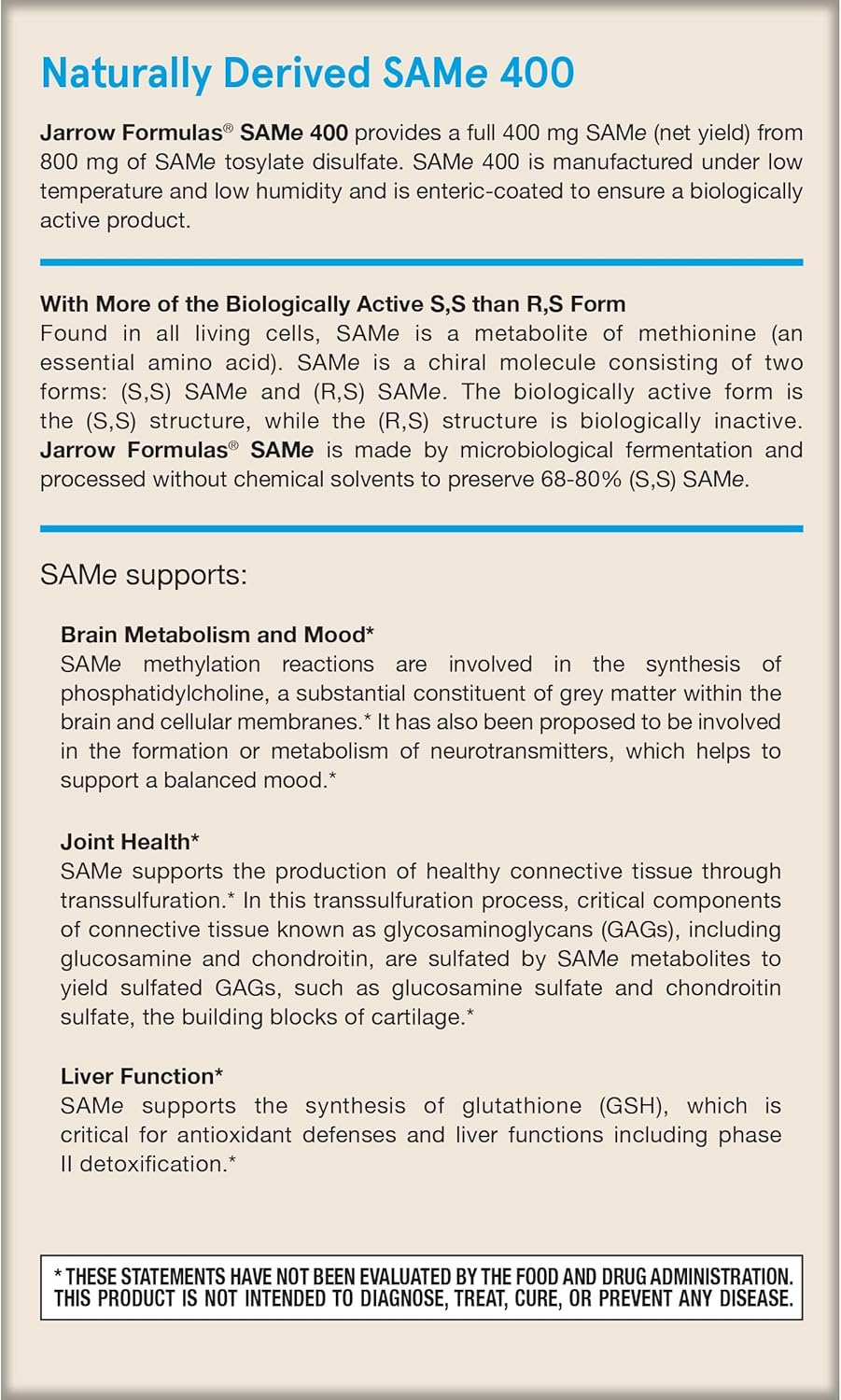 Jarrow SamE 400mg 30tb