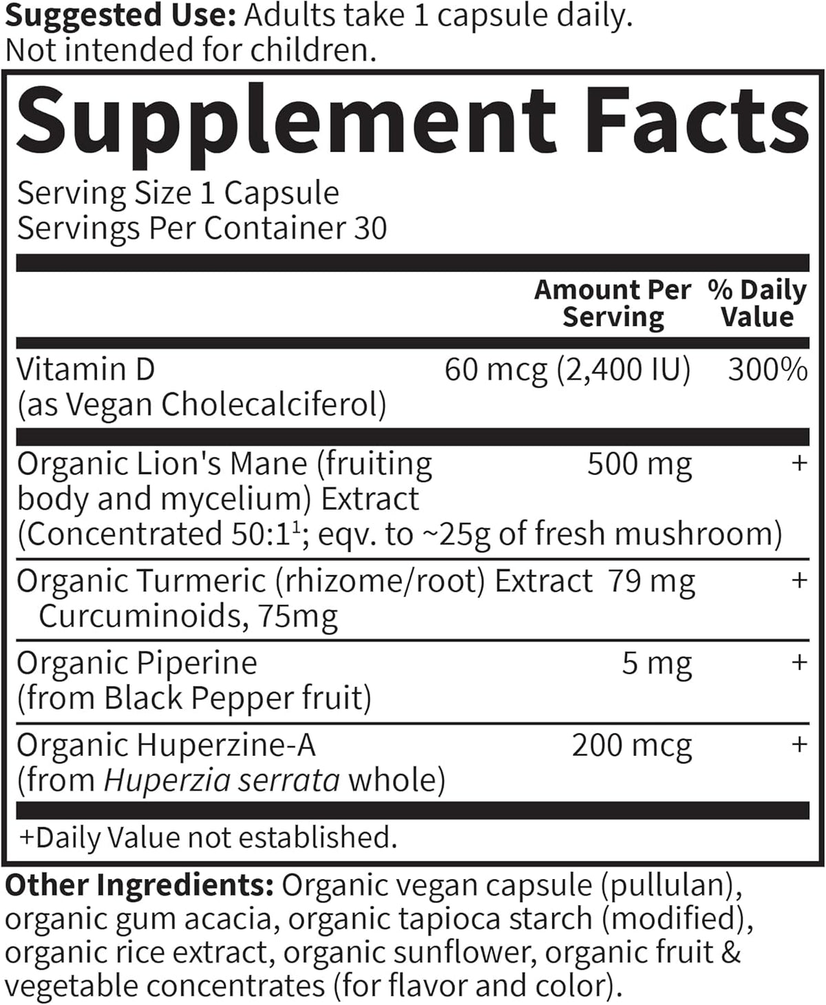 Product image supplement facts
