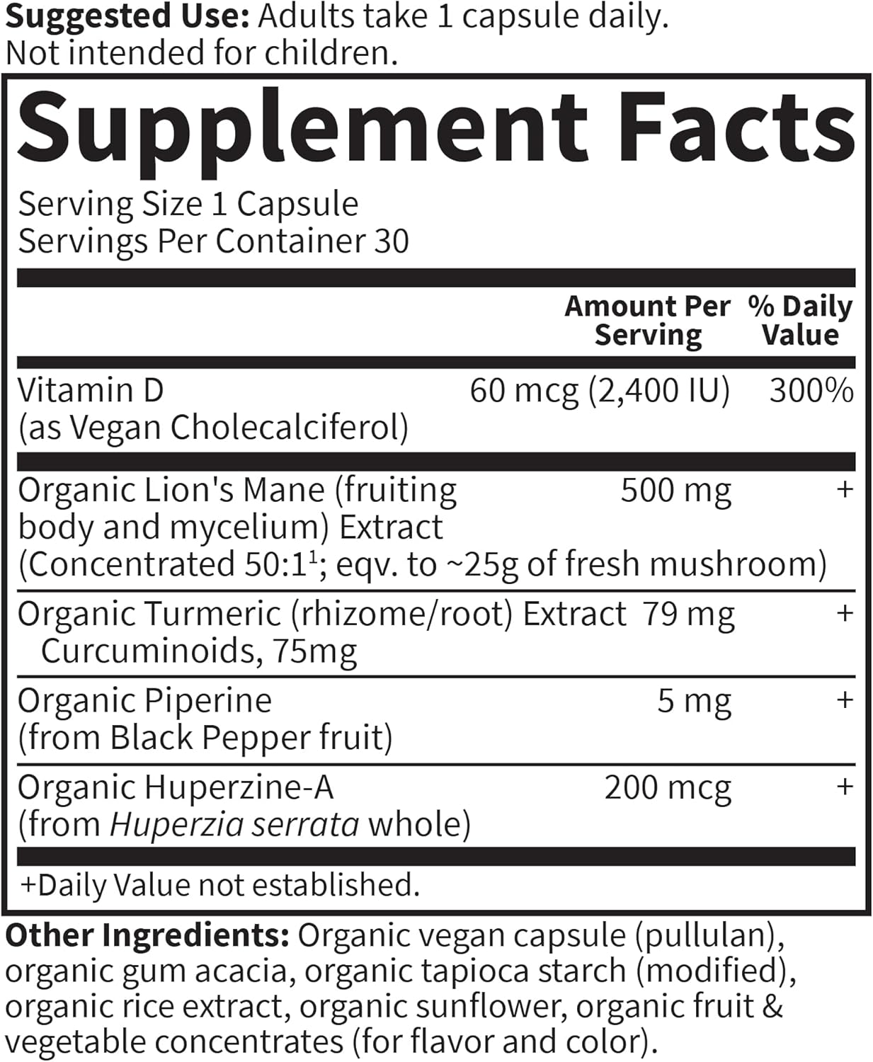 Product image supplement facts