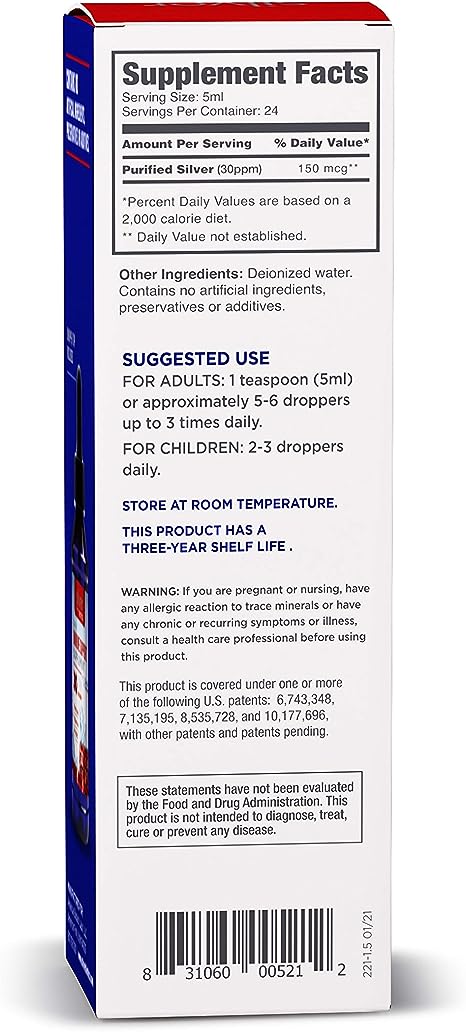 Supplement Facts ABLabs SilverBiotics 30ppm 4oz | Healthway