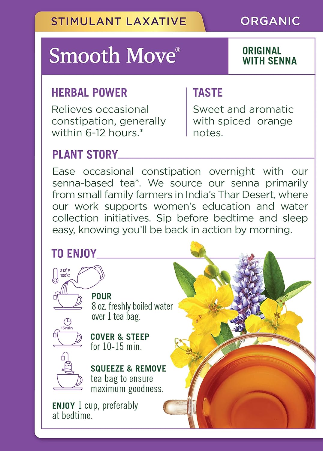 Traditional Medicinals Smooth Move Tea 16bg