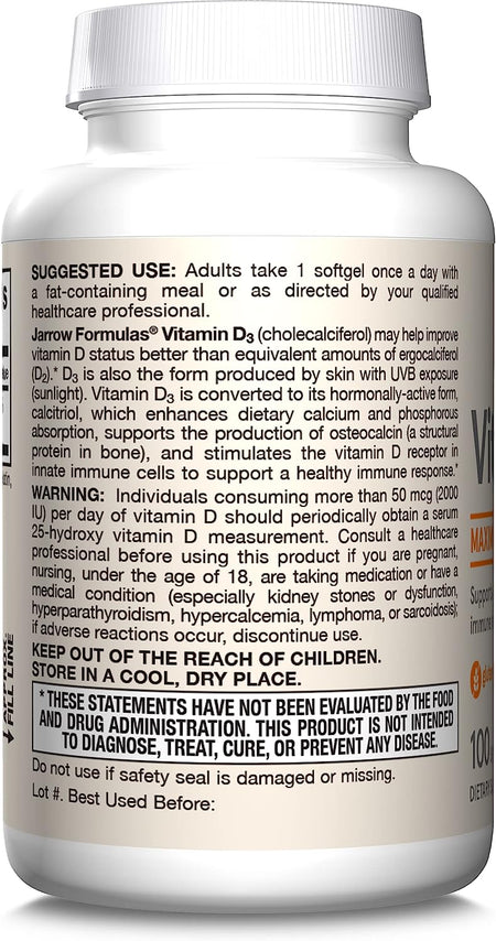 Jarrow D3 5000iu 100sg-[HealthWay]