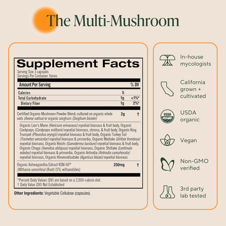 Supplement Facts OM Mushroom Master Blend | Healthway