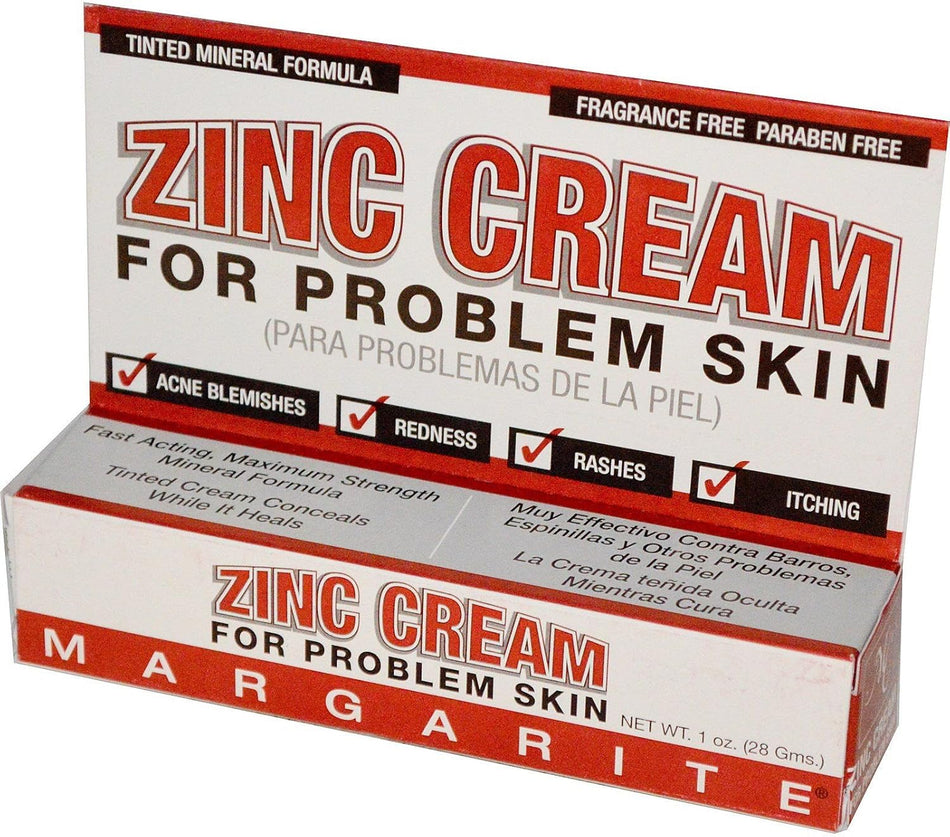 Front Label Margarite Zinc Cream 1oz | Healthway