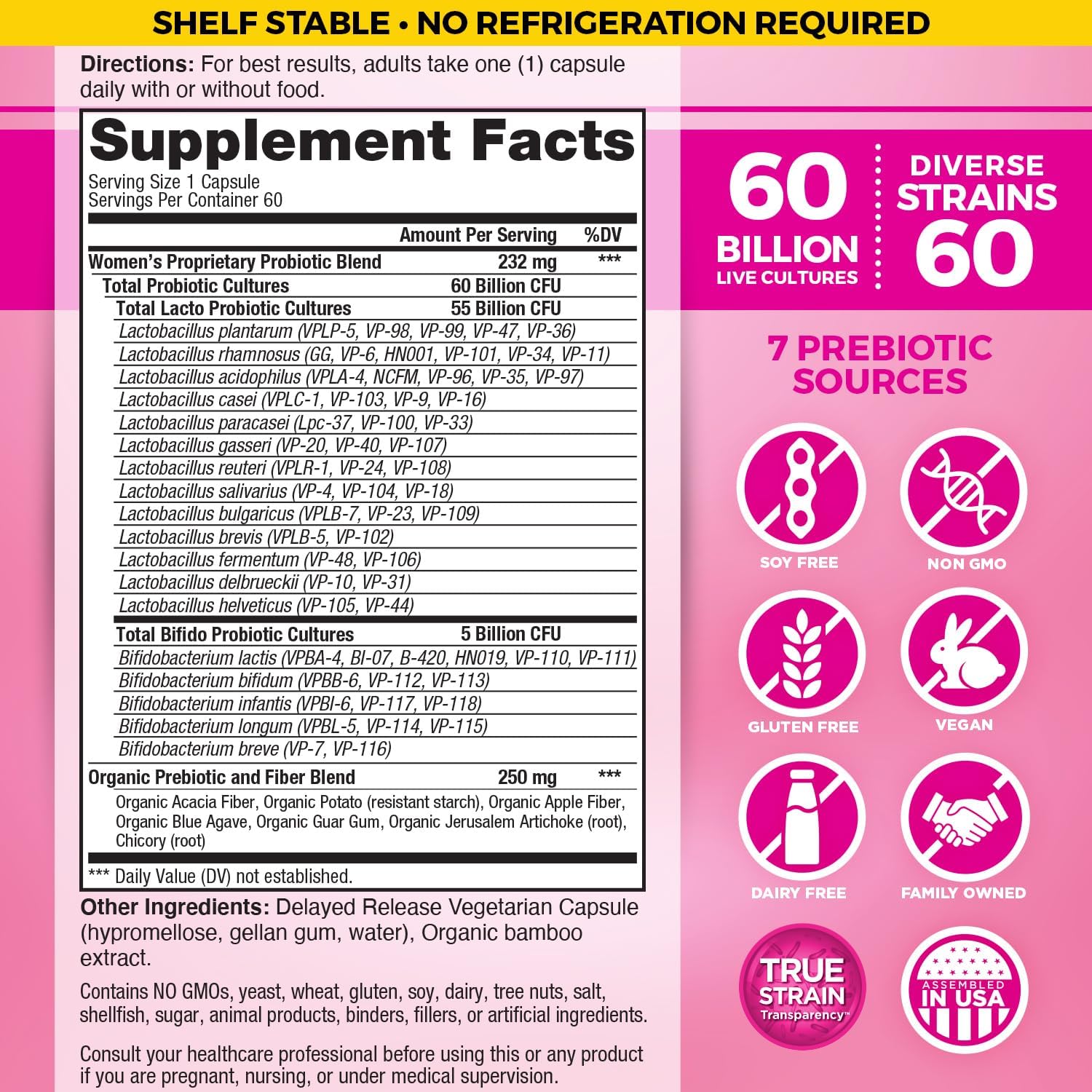 Vital Flora Womens Daily Probiotic 60B 60cp