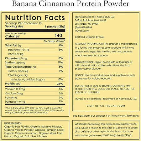 Truvani Banana Cinnamon Protein Powder | Healthway