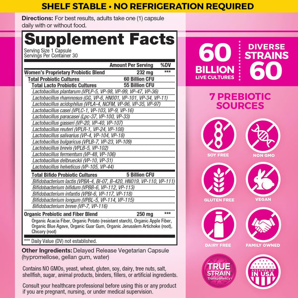 Vital Flora Womens Daily Probiotic 60B 30cp