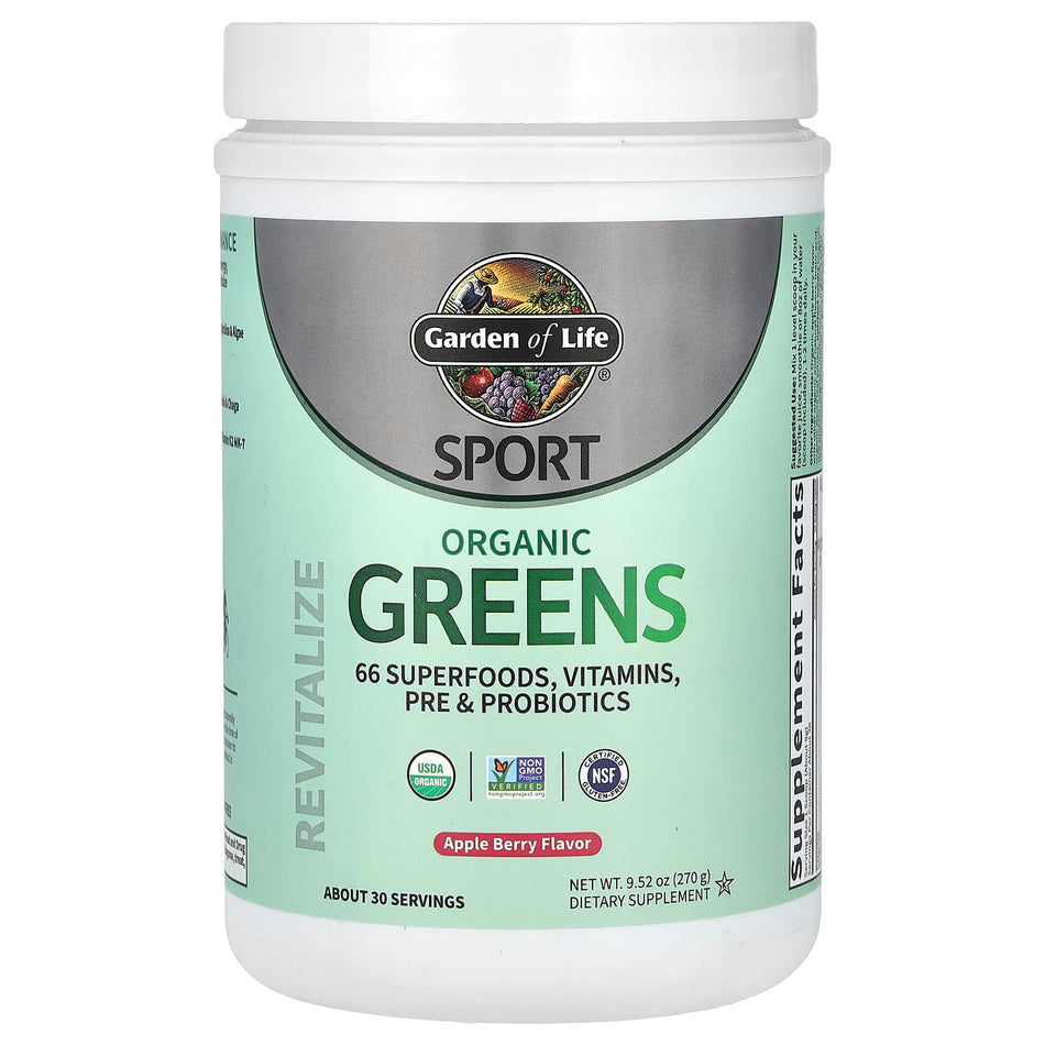 Garden of Life Sport Greens Apple Berry 9oz