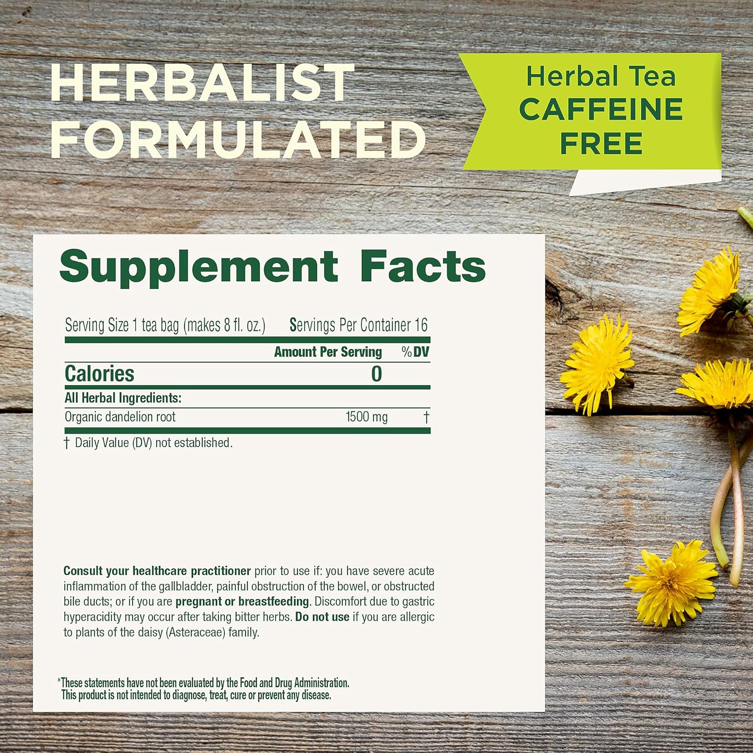 Traditional Medicinals Dandelion Root Roasted Tea 16bg