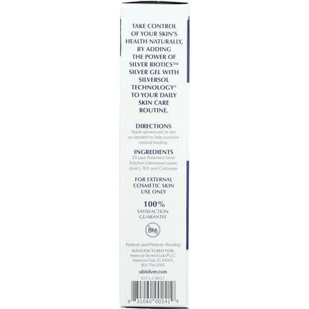 Side Label AB Labs SilverBiotics Gel 1.5oz | Healthway