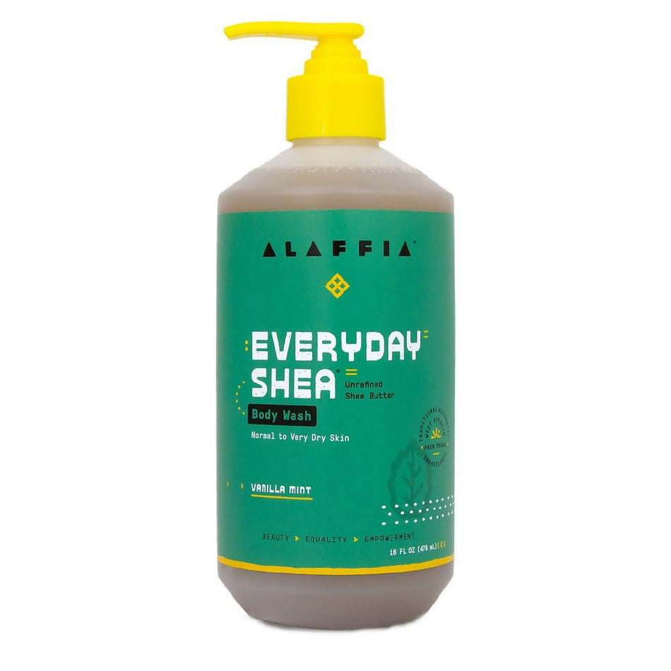 Alaffia Body Wash Everyday Shea Vanilla Mint 32oz