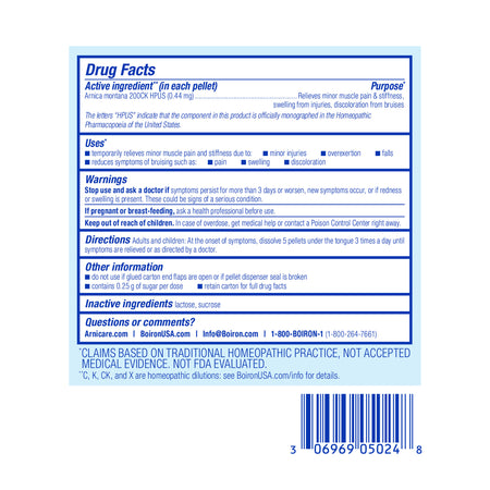 Supplement Facts Boiron Arnica 200ck 3pk | Healthway