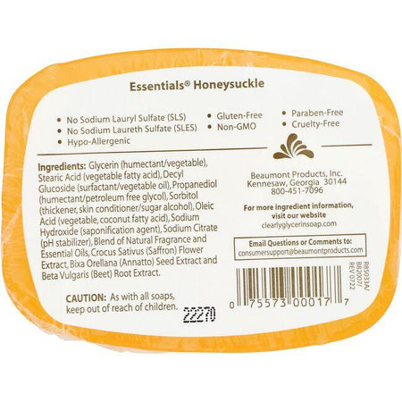 Clearly Natural Soap Honeysuckle 4oz-HealthWay Nutrition