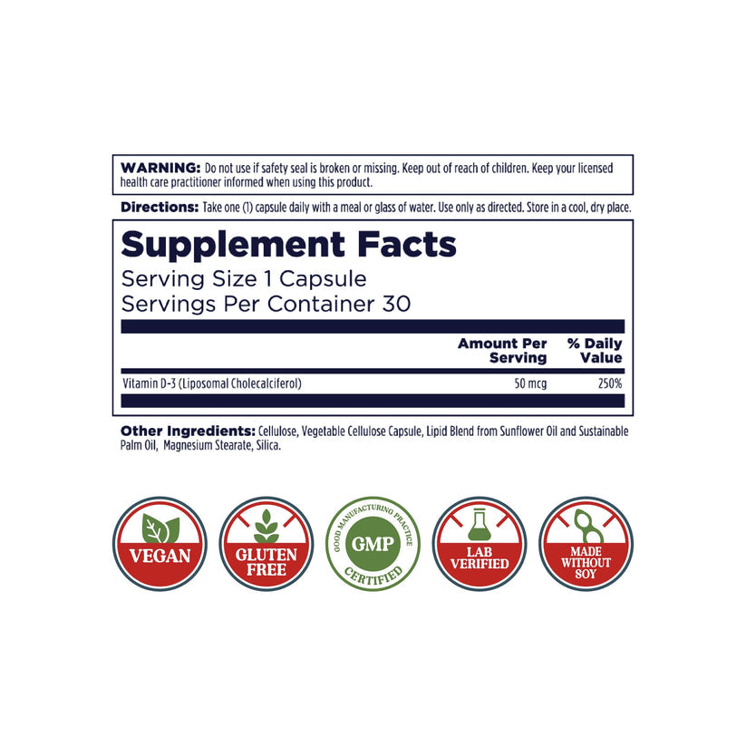 Kal D-3 Liposomal 50mcg 30cp-[HealthWay]