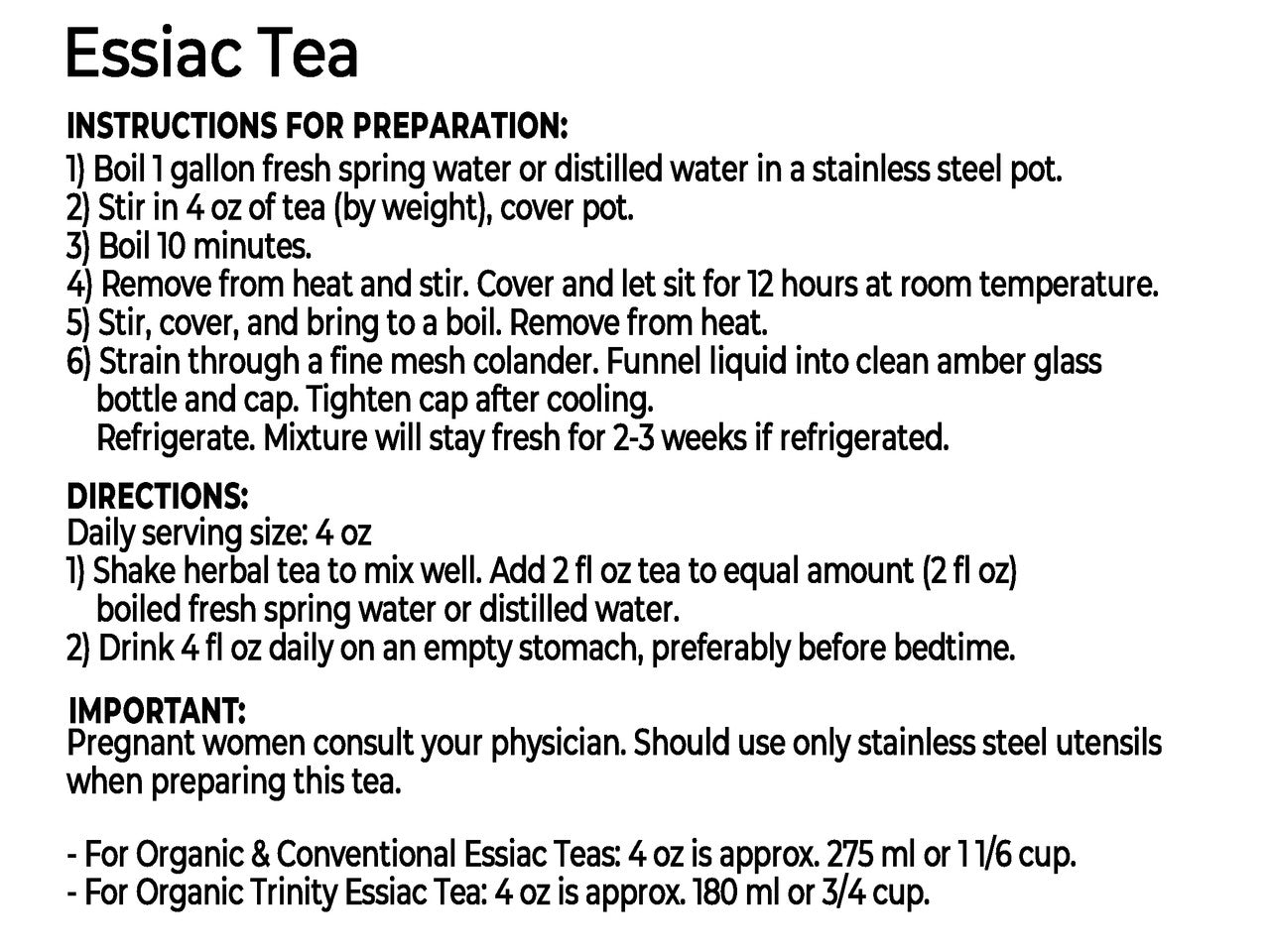Starwest Essiac Tea Organic 4oz