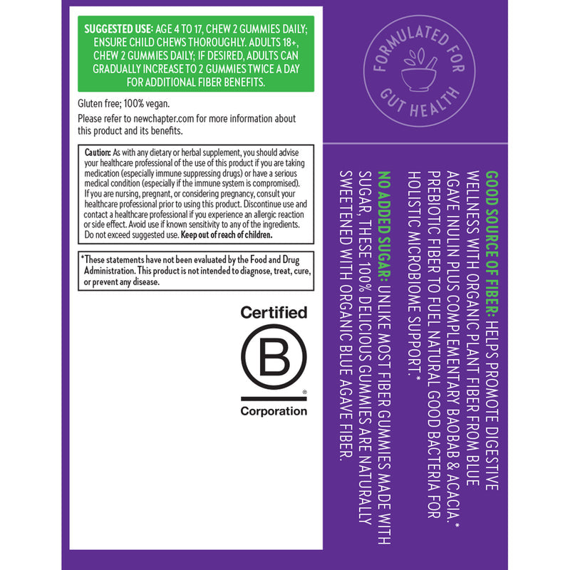 New Chapter Fiber Organic Gummies 60ch