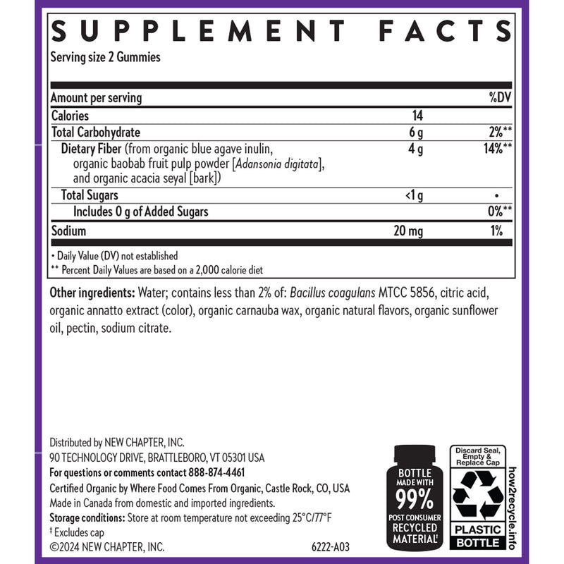 New Chapter Fiber Organic Gummies 60ch