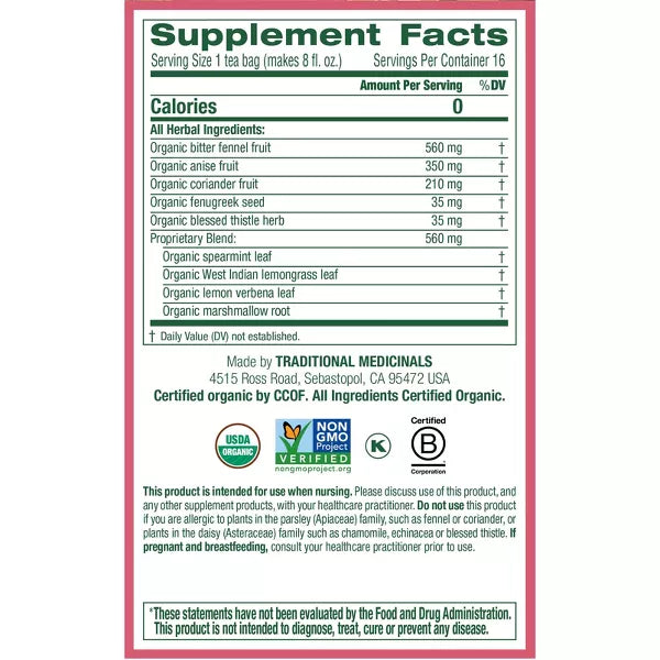 Traditional Medicinals Mothers Milk Tea 16bg