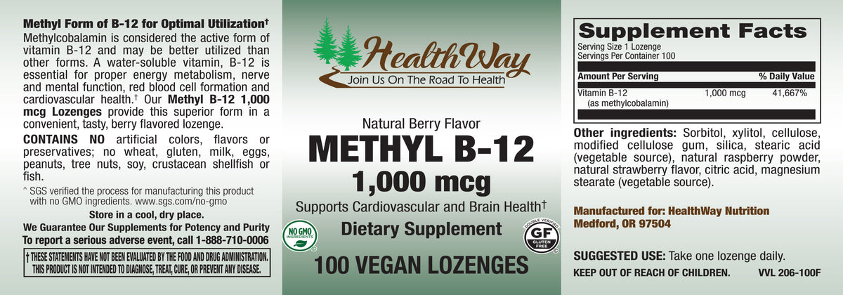 HealthWay Methyl B12 1000 100lz-[HealthWay]