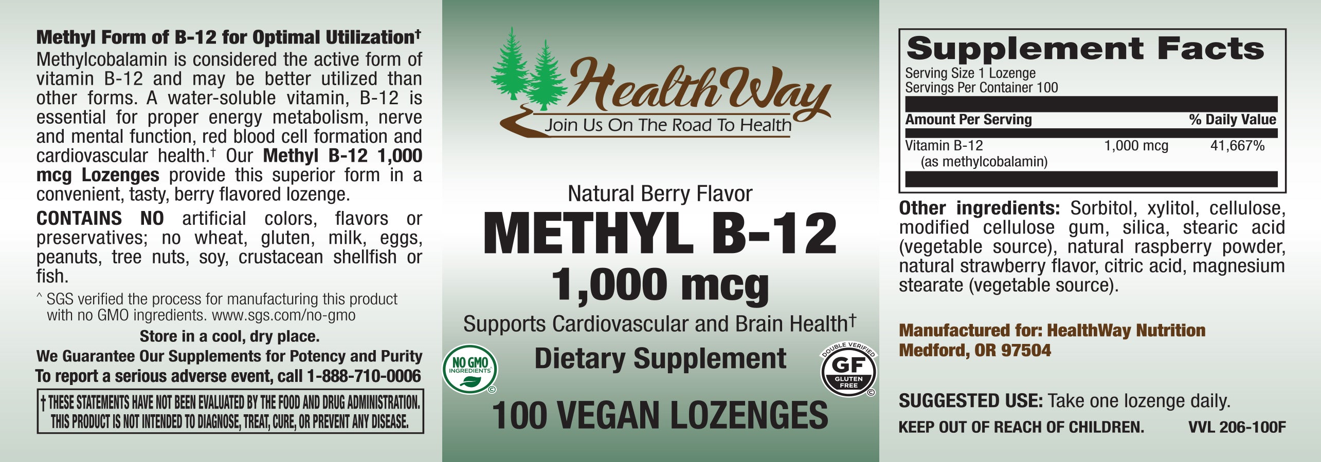 HealthWay Methyl B12 1000 100lz-[HealthWay]