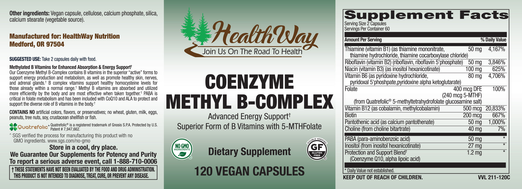 HealthWay Methyl B Complex 120cp-[HealthWay]