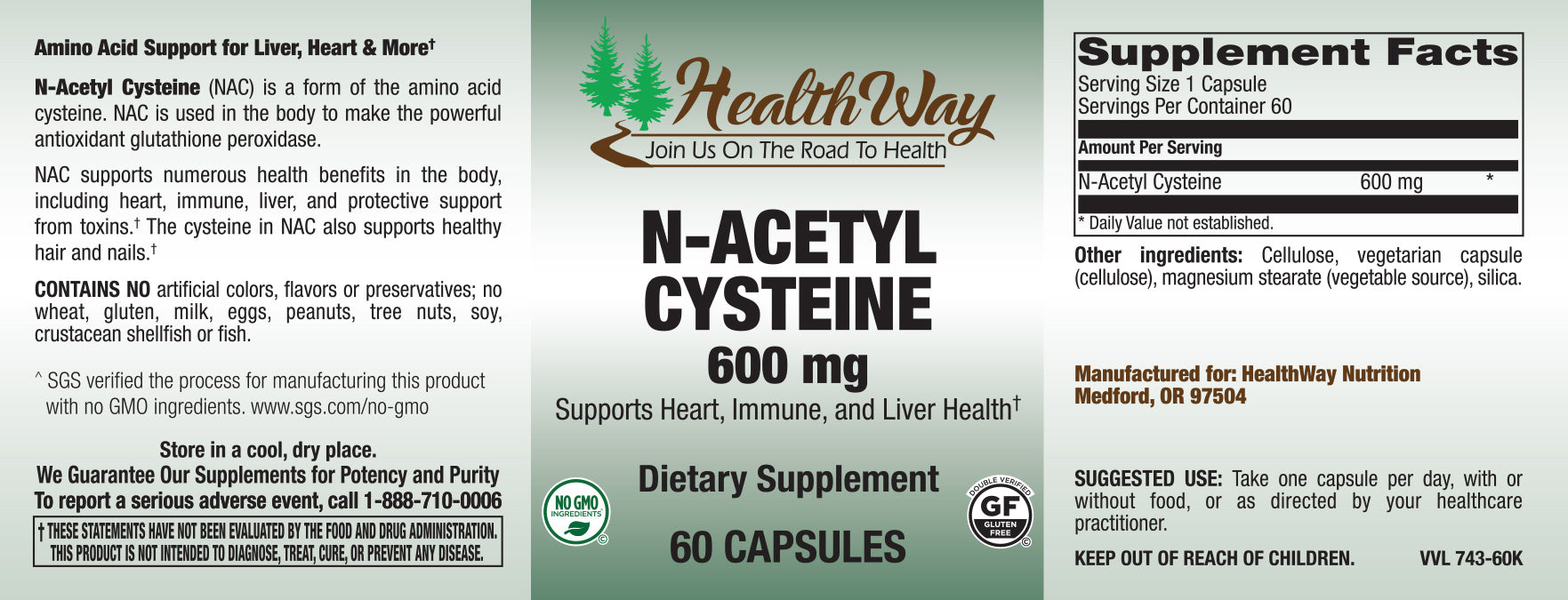 HealthWay NAC 600mg 60cp
