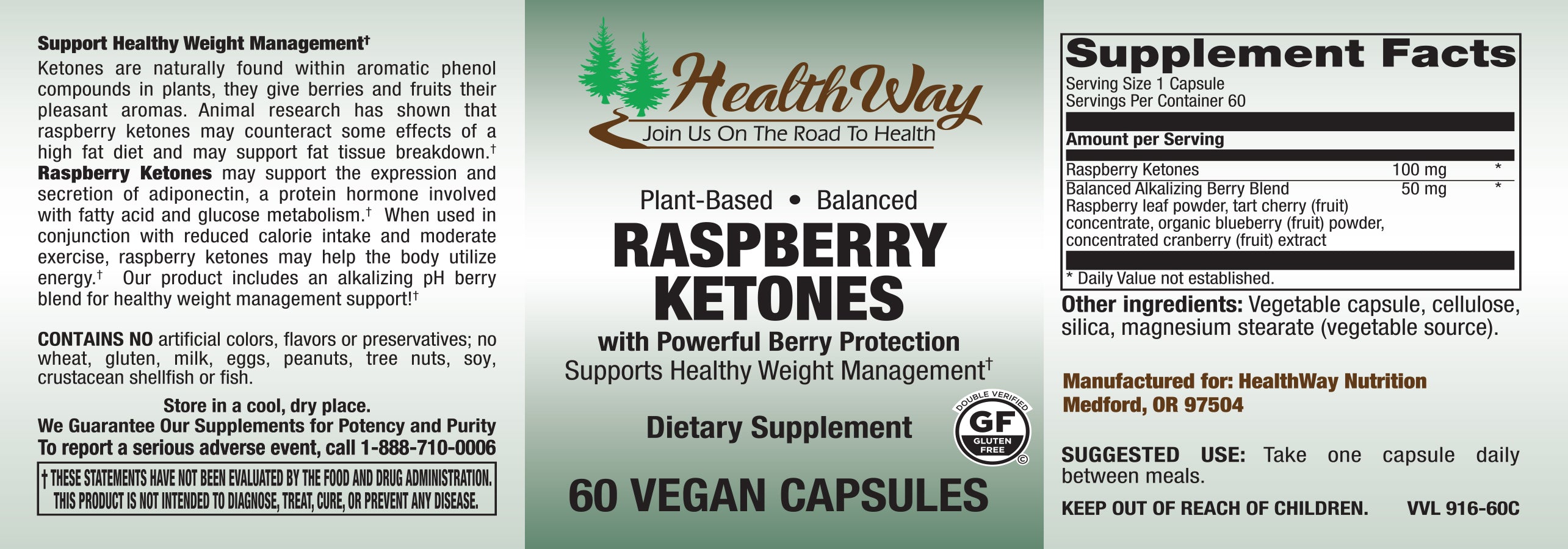 Healthway Rasberry Ketones 60cp