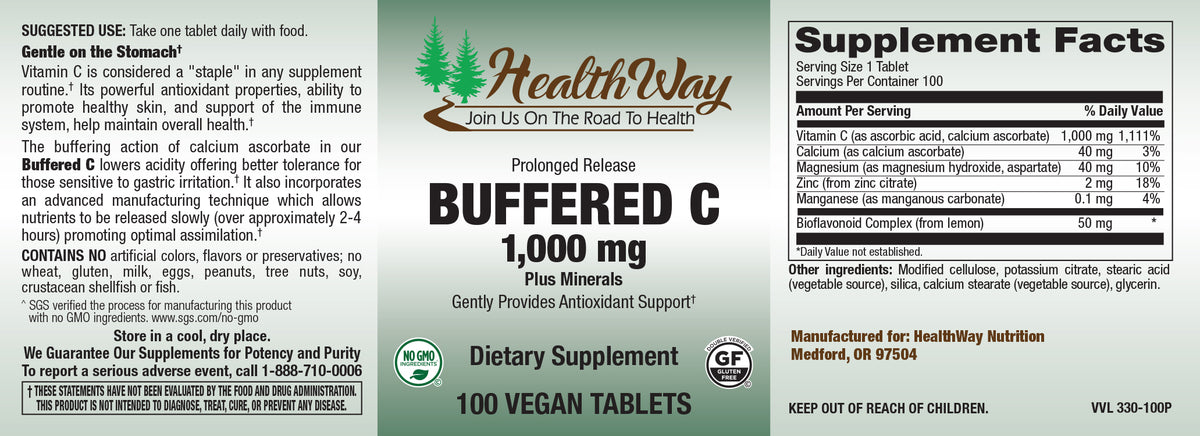 HealthWay Buffered C 1000mg 100tb-[HealthWay]