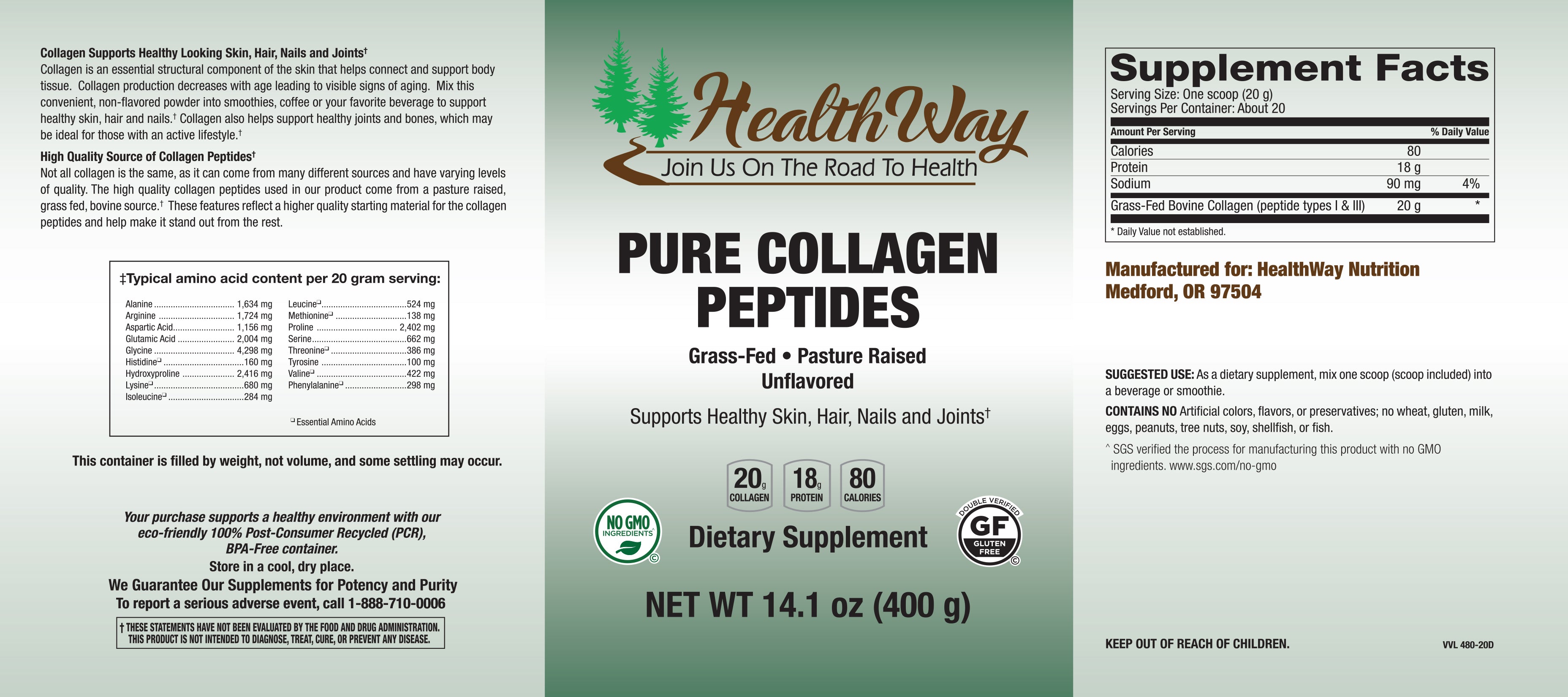 HealthWay Collagen Unflv 14oz