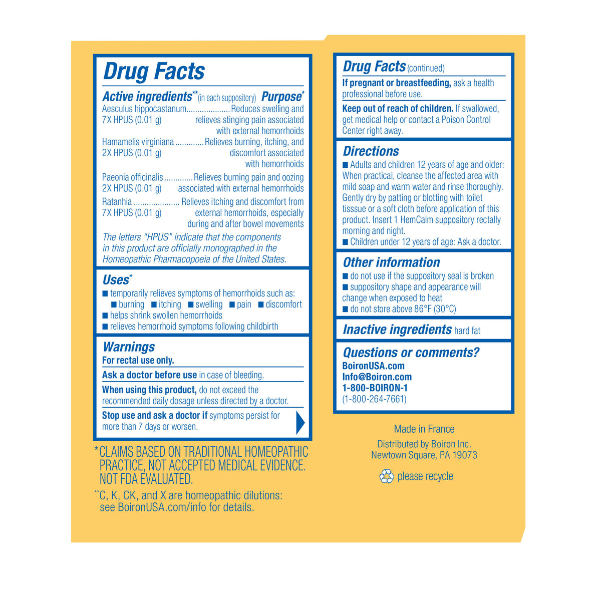 Boiron HemCalm Suppositories 10ct-[HealthWay]