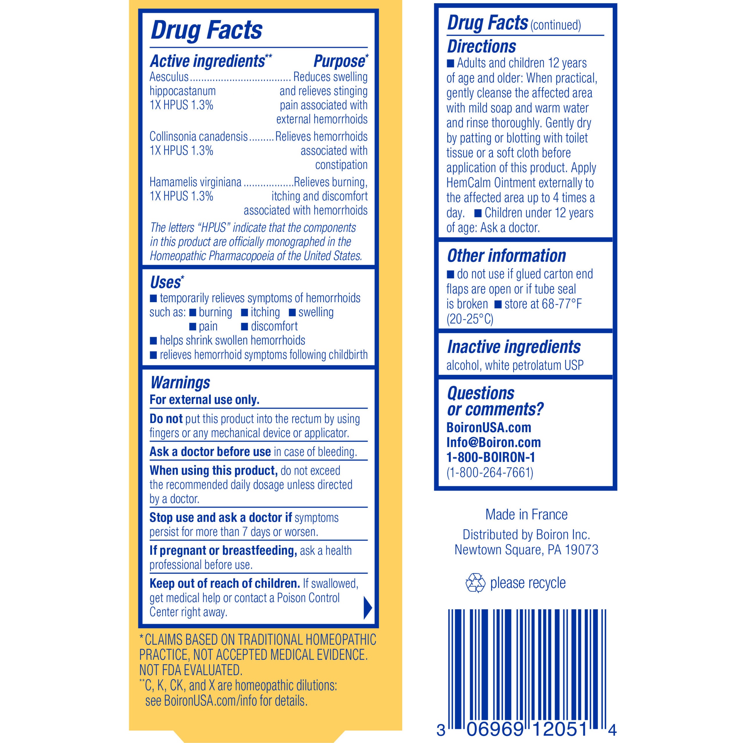 Boiron HemCalm Ointment 1oz-[HealthWay]