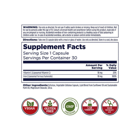 Kal Iron Liposomal 18mg 30cp-[HealthWay]