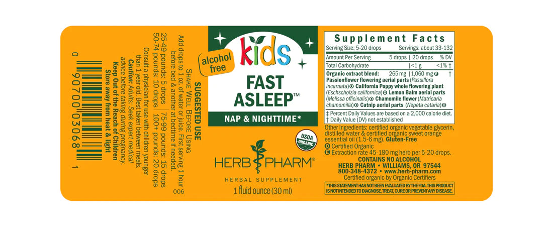 Herb Pharm Kids Fast Asleep 1oz