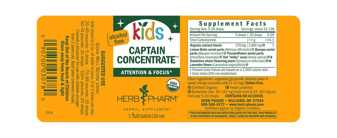 Herb Pharm Kids Captain Concentrate 1oz-[HealthWay]