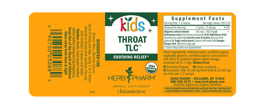 Herb Pharm Kids Throat TLC 1oz-[HealthWay]