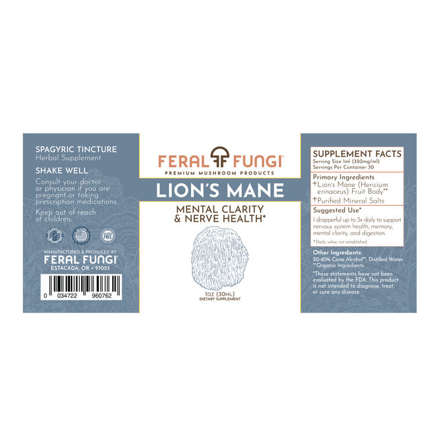 Feral Fungi Lions Mane 1oz-[HealthWay]