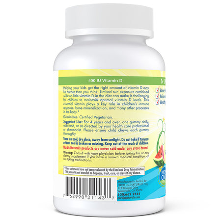 side of product label