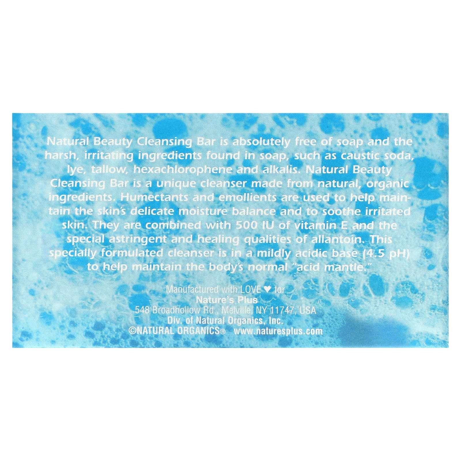 Natures Plus Natural Beauty Cleansing Bar Soap